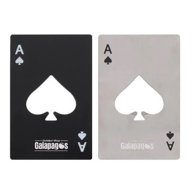 Picture of STAINLESS STEEL METAL POKER SHAPE CREDIT CARD BOTTLE OPENER