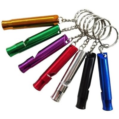 Picture of ALUMINUM METAL WHISTLE KEYRING CHAIN
