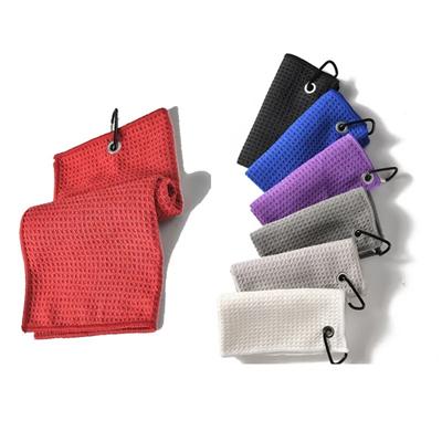Picture of MICROFIBRE WAFFLE PATTERNTRI-FOLD GOLF TOWEL W & CARABINER