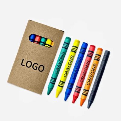 Picture of CUSTOM 6 COLOR CRAYONS SET with Kraft Paper Box