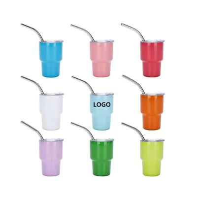 Picture of 3 OZ MINI TUMBLER SHOT GLASS with Straw Lid