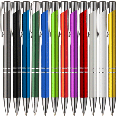 Picture of EBONY MATT PEN BLUE OR BLACK INK, ALUMINIUM BALL PEN