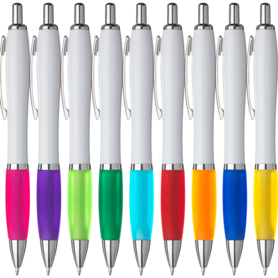 Picture of ATHOS WHITE PEN BLUE OR BLACK INK BALL PEN