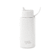 Picture of 34OZ - 1L STAINLESS STEEL METAL CERAMIC POTTERY REUSABLE BOTTLE with Flip Straw Lid
