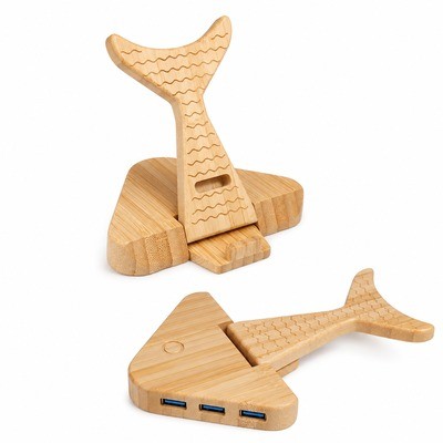 Picture of BAMBOO FIVE-IN-ONE PHONE STAND DOCK