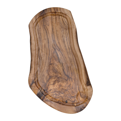 Picture of CUTTING BOARD with Juice Trench Oval Olive Wood Approx