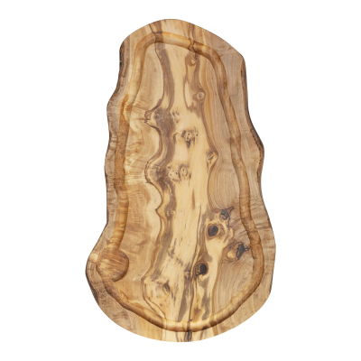 Picture of CUTTING BOARD with Juice Trench Oval Olive Wood Approx