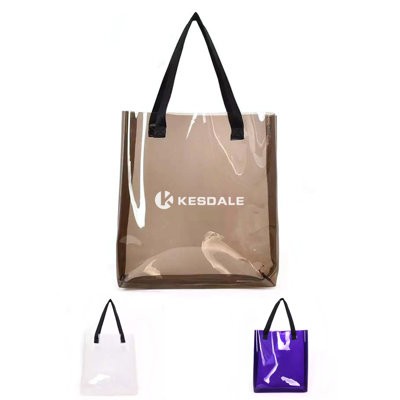 PVC COLORFUL CLEAR TRANSPARENT TOTE BAG