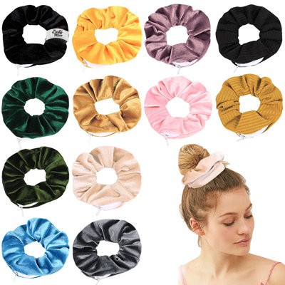 Picture of VELVET HAIR SCRUNCHIE with Zipper Pocket