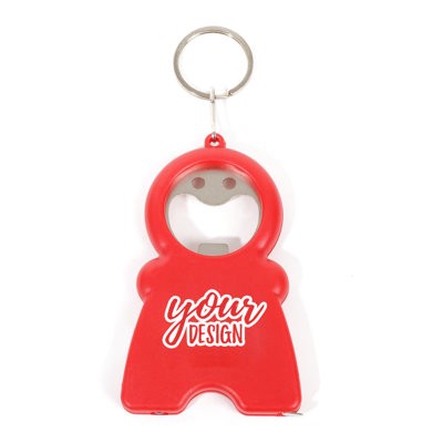 Picture of FOUR in One Tape Measure Bottle Opener LED Light with Keyring Chain