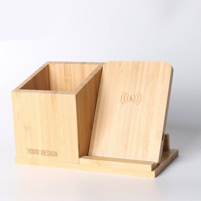 Picture of BAMBOO PEN HOLDER with Cordless Charger