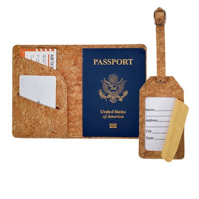 Picture of CORK PASSPORT HOLDER AND LUGGAGE TAG SET