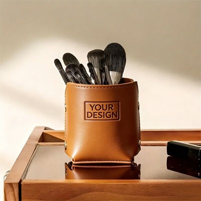 CUSTOMIZED PU PEN HOLDER FOR DESK