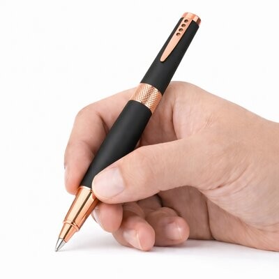 Picture of PROMOTIONAL GIFT GOLD PEN LUXURY ROSE GOLD PLATING METAL