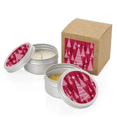 Picture of CUSTOM PRINTED 2-PIECE RELAXING CHRISTMAS SET in a Brown Box