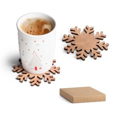 Picture of CUSTOM PRINTED PLYWOOD SNOWFLAKE CHRISTMAS COASTERS