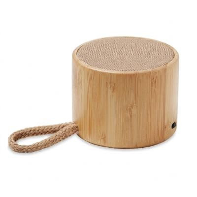 Picture of ROUND BAMBOO CORDLESS SPEAKER