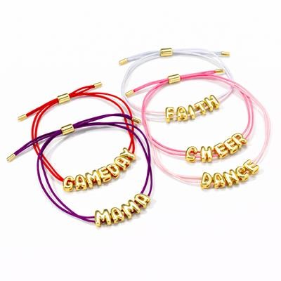 Picture of ADJUSTABLE CORD LETTER BEAD BRACELET