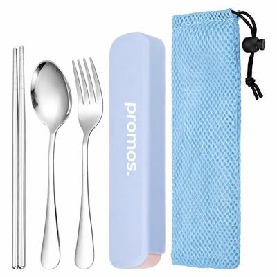 Picture of PORTABLE STAINLESS STEEL METAL CUTLERY SET